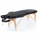 Profesionalus sulankstomas masažo stalas kosmetologams RESTPRO&reg; CLASSIC OVAL 2 BLACK