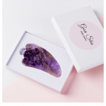 Natūralaus akmens veido masažuoklis GUA SHA PURPLE