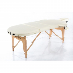 Profesionalus sulankstomas masažo stalas kosmetologams RESTPRO&reg; CLASSIC OVAL 3 CREAM