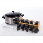 Profesionalus masažo akmenų komplektas &scaron;ildytuvas 6 l + akmenys 45 vnt. + samtis