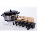 Profesionalus masažo akmenų komplektas &scaron;ildytuvas 6l + akmenys 64 vnt. + samtis