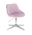 Profesionali meistro kėdutė grožio salonams bei kosmetologams HR1054CROSS, alyvinis veliūras