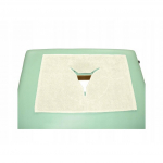 Frotinis paklotas-užvalkalas masažo stalo pagalvėlei  X formos, kreminės spalvos