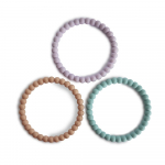 Mushie apyrankės - kramtukai Lilac/Cyan/Soft Peach, 3vnt
