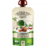 RŪDOLFS ekologi&scaron;ka daržovių tyrelė su ryžiais ir vi&scaron;tiena