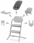Cybex gultukas - maitinimo kėdutė Lemo 4in1 Set Suede Grey, pilka