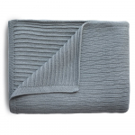 Mushie megztas pledas kūdikiui Ribbed Smoke, pilkas