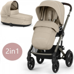 Cybex 2in1 vežimėlio komplektas Talos S LUX V2 TPE Almond Beige, smėlio spalvos