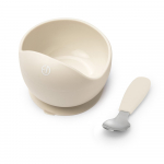 Elodie Details silikoninio dubenėlio ir &scaron;auk&scaron;telio rinkinys Vanilla White, baltas