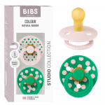 BIBS Studio Colour čiulptukai Polka - Petal/Cactus, 2 vnt, įvairių dydžių
