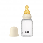 BIBS plastikinis buteliukas + lėtos tėkmės žindukas, 150 ml Ivory, baltas