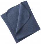 Engel merino vilnos pledukas siuvinėtais kra&scaron;tais Blue Melange, mėlynas