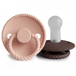 FRIGG Rope silikoniniai čiulptukai Blush/Cocoa, 2vnt, įvairių dydžių