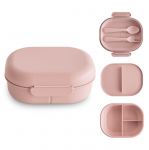 Mushie pietų dėžutė su skyriais Blush, rausva