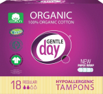 Gentle Day tamponai i&scaron; ekologi&scaron;kos medvilnės, REGULAR 18 vnt