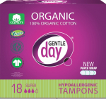 Gentle Day tamponai i&scaron; ekologi&scaron;kos medvilnės, SUPER 18 vnt
