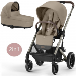 Vežimėlis Cybex Balios S LUX 2in1 (2025) taupe frame Almond Beige, smėlio spalvos