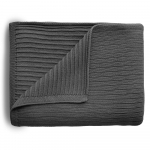 Mushie megztas pledas kūdikiui Ribbed Dark Gray Melange, tamsiai pilkas