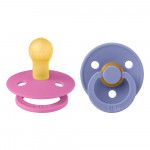 BIBS Colour čiulptukai Bubblegum / Peri 0-6mėn, 2 vnt
