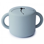 Mushie silikoninis užkandžių puodelis Powder Blue, mėlynas