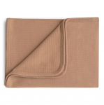 Mushie megztas pledas kūdikiui Ribbed Tan, kūno spalvos