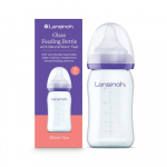 Lansinoh stiklinis maitinimo buteliukas su žinduku, 160 ml