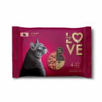 Kačių ėdalas su triu&scaron;. pad. MY LOVE, 4 x 85 g