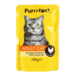 Kačių ėdalas pauk&scaron;t. padaže PURRRFECT, 100 g