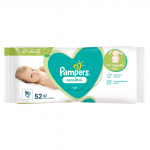 Drėgnos servetėlės PAMPERS SENISTIVE, 52 vnt.