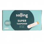 Tamponai SUPER bekvapiai SALLING, 32 vnt.
