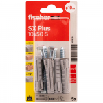 Fischer FISCHER kai&scaron;čiai su varžtais SX Plus S, 10x50 mm, 5 vnt.