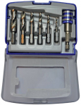 Metalo grąžtų rinkinys 3-10mm, 7vnt, HSS, 1/4" kotelis, "Half-box"