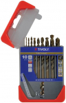 Metalo grąžtų rinkinys HSS-Co pilnai &scaron;lifuoti Clipster PRO 10vnt &Oslash;1-10mm 5% kobalto