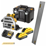 DCS525H2T DeWALT 18V įleidžiamas diskinis pjūklas 165 mm + DWS5022 liniuotė (2x5.0 Ah)