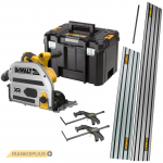 DCS525NT DeWALT 18V įleidžiamas diskinis pjūklas 165 mm + liniuočių rinkinys