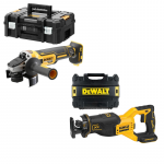 DCS382NT DeWALT 18V tiesinis pjūklas + DCG406NT DeWALT 18V kampinis &scaron;lifuoklis