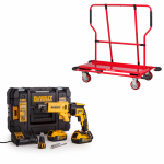 DCF620P2K DeWALT 18V gipskartonio suktuvas (2x5.0 Ah) + PW1000 gipskartonio plok&scaron;čių vežimėlis