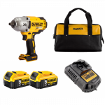 DCF899P2C DeWALT 18V smūginis veržliasukis (2x5.0 Ah) + DOVANA!