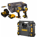 DCK296P2T + DWST1-81079  DeWALT 18V kompakti&scaron;kas smūginis suktuvas + suktuvas-gręžtuvas + DWST1-81079 radijo imtuvas (2x5.0 Ah)
