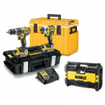 DCK266P2C DeWALT 18V smūginis suktuvas + suktuvas-gręžtuvas + &scaron;altdėžė + DWST1-75663 radija (2x5.0 Ah)