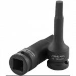 Smūginė galvutė su &scaron;e&scaron;iabriauniu (HEX) antgaliu 1/2", dydis: H17, L: 78 mm (S05A4H17, JONNESWAY)