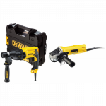 D25133K DeWALT 26 mm SDS-Plus perforatorius + DWE4057 125 mm kampinis &scaron;lifuoklis