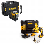 DCF620D2K + DCE089GNT DeWALT 18V gipskartonio suktuvas + DCE089GNT DeWALT kryžminių linijų lazeris (2x2.0 Ah)