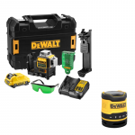 DCE089D1G DeWALT kryžminių linijų lazeris + DCR009 DeWALT bluetooth garsiakalbis (1x2.0 Ah)
