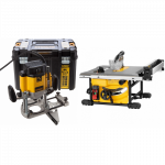 DWE7485 DeWALT i&scaron;ilginio pjovimo staklės + DW625EK kintamo greičio freza 2000 W