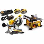 DHS780X2A DeWALT FLEXVOLT 54V XPS skersinio pjovimo staklės + DCS7485N i&scaron;ilginio pjovimo staklės (2x9.0 Ah)