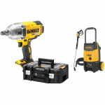 DCF899NT DeWALT 18V smūginis veržliasukis + DXPW001E auk&scaron;to slėgio plovykla