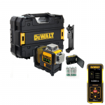 DCE089GNT DeWALT kryžminių linijų lazeris + DW03050 DeWALT Lazerinis atstumų matuoklis &ndash; 50 metrų + DOVANA!
