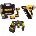DCN692N DeWALT 18V viniakalė + DCD796P2 18V suktuvas &ndash; gręžtuvas + DWST1-75552 prijuostė