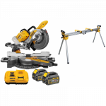 DCS727T2 DeWALT FLEXVOLT 54V skersinio pjovimo staklės + DE7023 stovas (2x6.0 Ah)